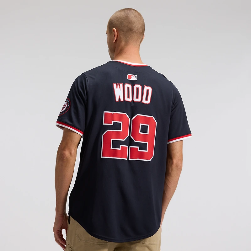 Maillot de joueur alternatif James Wood bleu marine des Washington Nationals pour homme, édition limitée