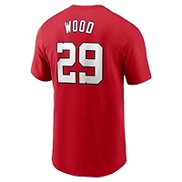 T-shirt avec nom et numéro Nike James Wood pour homme, rouge, Washington Nationals Fuse