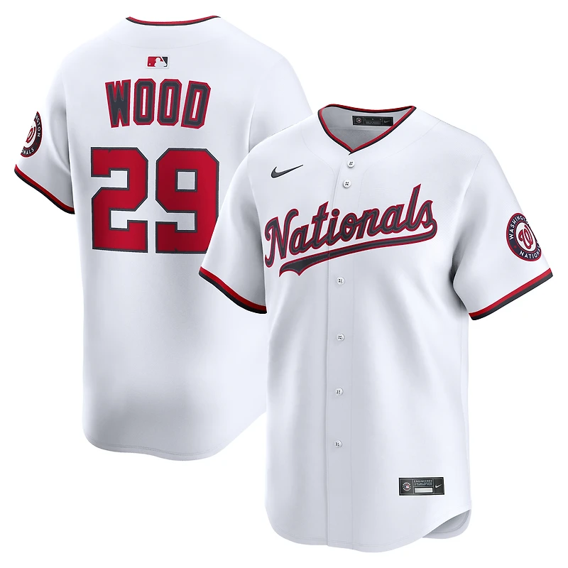 Maillot domicile Nike James Wood blanc Washington Nationals pour homme