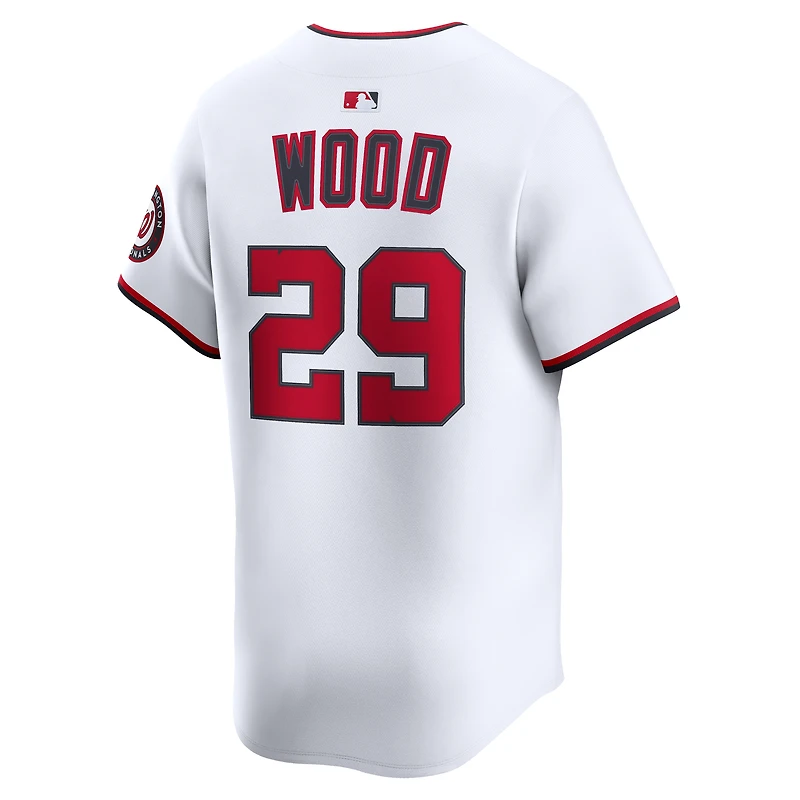 Men's Nike James Wood White Washington Nationals Home Limited Jersey