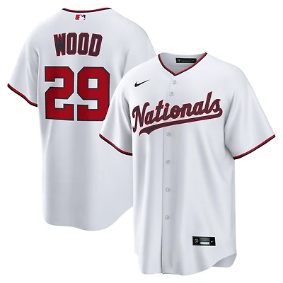 Maillot Nike James Wood blanc pour homme, réplique domicile des Washington Nationals