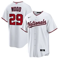 Maillot Nike James Wood blanc pour homme, réplique domicile des Washington Nationals