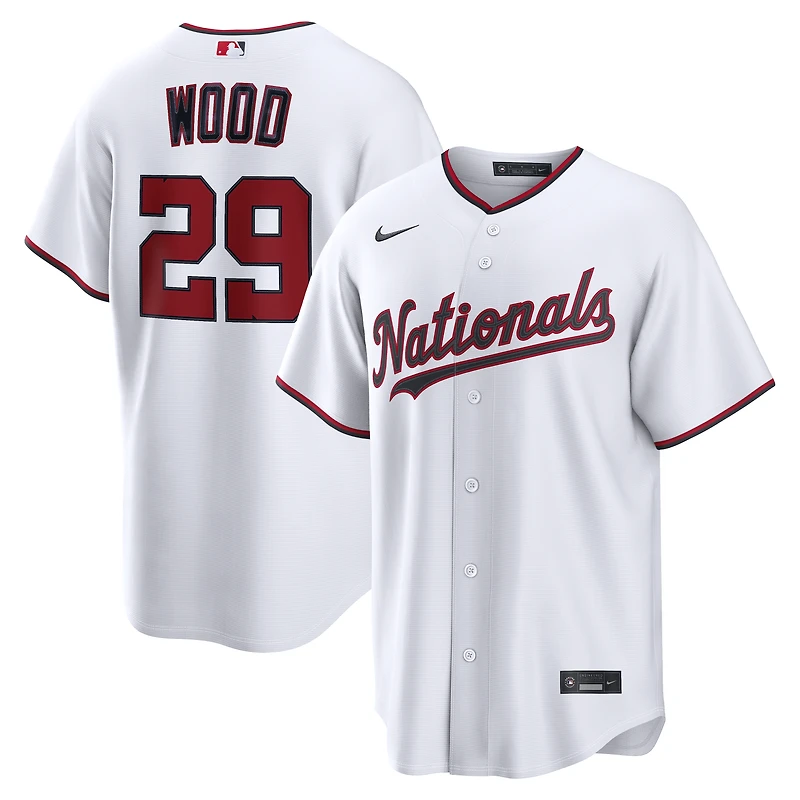 Men's Nike James Wood White Washington Nationals Home Replica Jersey