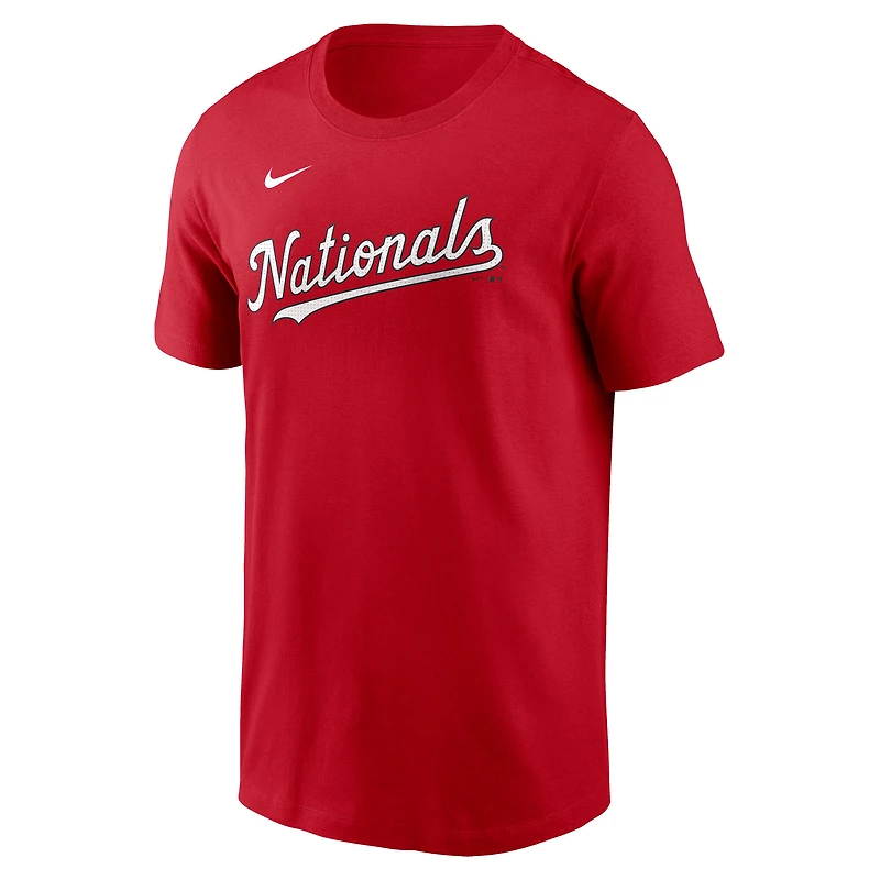 T-shirt Nike rouge Joey Meneses pour homme, avec nom et numéro Fuse des Washington Nationals