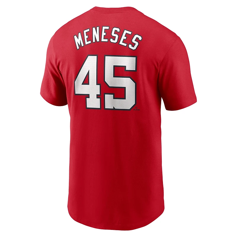 T-shirt Nike rouge Joey Meneses pour homme, avec nom et numéro Fuse des Washington Nationals