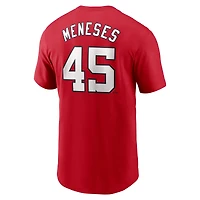 T-shirt Nike rouge Joey Meneses pour homme, avec nom et numéro Fuse des Washington Nationals
