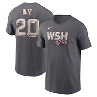 Men's Nike Keibert Ruiz Gray Washington Nationals City Connect Fuse Name & Number T-Shirt