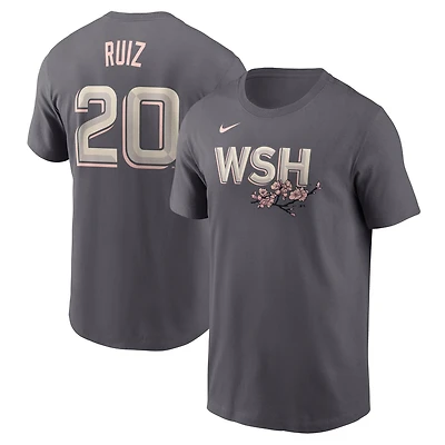 Men's Nike Keibert Ruiz Gray Washington Nationals City Connect Fuse Name & Number T-Shirt