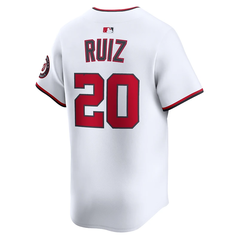 Maillot de joueur alternatif Nike Keibert Ruiz pour homme, blanc, Washington Nationals, édition limitée