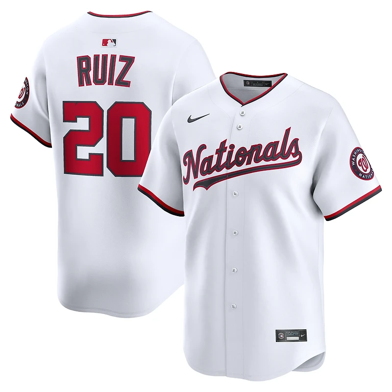 Maillot de joueur alternatif Nike Keibert Ruiz pour homme, blanc, Washington Nationals, édition limitée