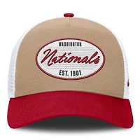Men's Nike  Khaki/Red Washington Nationals Rise A-Frame Trucker Adjustable Hat