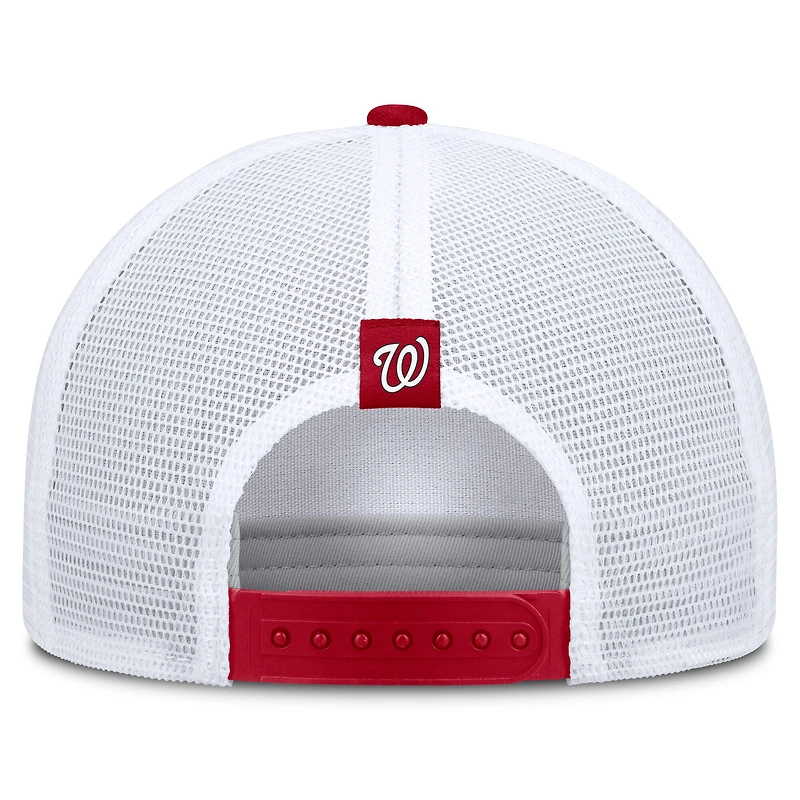 Casquette trucker ajustable Nike Washington Nationals Rise A-Frame kaki/rouge pour homme