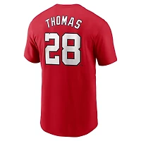 T-shirt Nike Lane Thomas rouge pour homme, avec nom et numéro Fuse des Washington Nationals