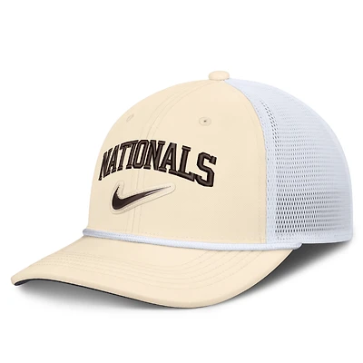 Men's Nike Natural/White Washington Nationals Rise Dri-FIT Trucker Adjustable Hat​