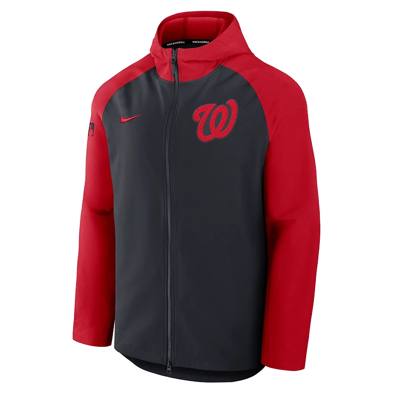 Men's Nike Navy/Red Washington Nationals Authentic Collection Raglan Performance Full-Zip Jacket
