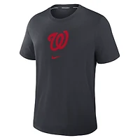 T-shirt Nike bleu marine Washington Nationals Authentic Collection Early Work Tri-Blend Dri-FIT pour homme
