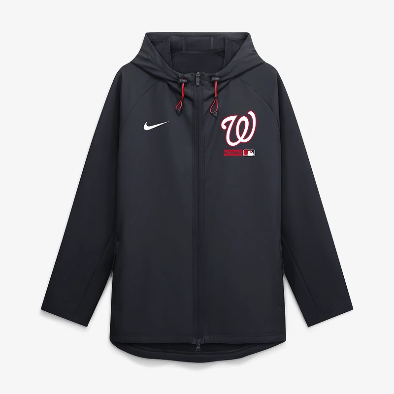 Men's Nike Navy Washington Nationals Authentic Collection Raglan Therma-FIT Full-Zip Hooded Jacket