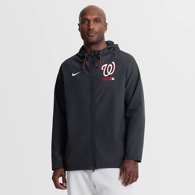 Veste à capuche zippée intégrale Nike Navy Washington Nationals Authentic Collection pour homme