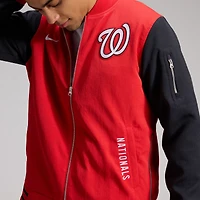 Men's Nike Red/Navy Washington Nationals Authentic Collection Dugout Relaxed Full-Zip Bomber Jacket