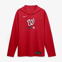 Men's Nike Red Washington Nationals Authentic Collection Dri-FIT Long Sleeve Hooded T-Shirt