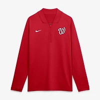 Men's Nike Red Washington Nationals Authentic Collection Dri-FIT Raglan Half-Zip Pullover