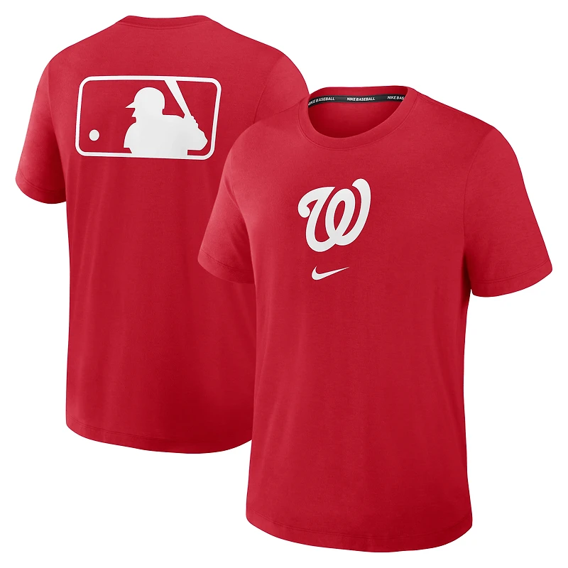 T-shirt Nike rouge Washington Nationals Authentic Collection Early Work Tri-Blend Dri-FIT pour homme