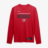 Men's Nike Red Washington Nationals Authentic Collection Legend Dri-FIT Long Sleeve T-Shirt
