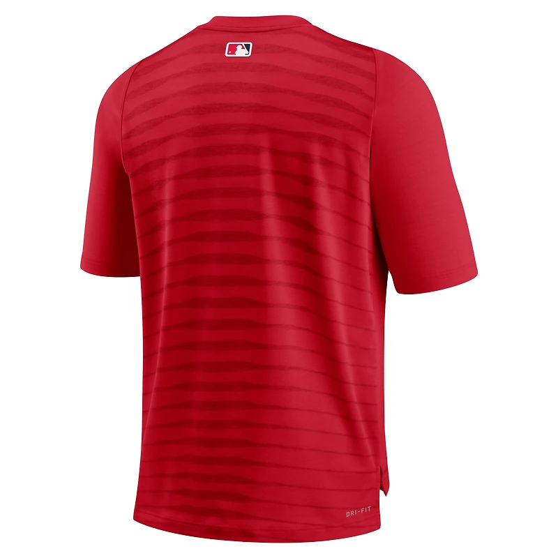 Men's Nike Red Washington Nationals Authentic Collection Pregame Raglan Performance V-Neck T-Shirt