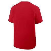 Coupe-vent à manches courtes raglan Nike rouge pour homme des Nationals de Washington Authentic Collection