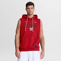Sweat à capuche sans manches Nike Red Washington Nationals Authentic Collection Standard Issue Dri-FIT pour homme