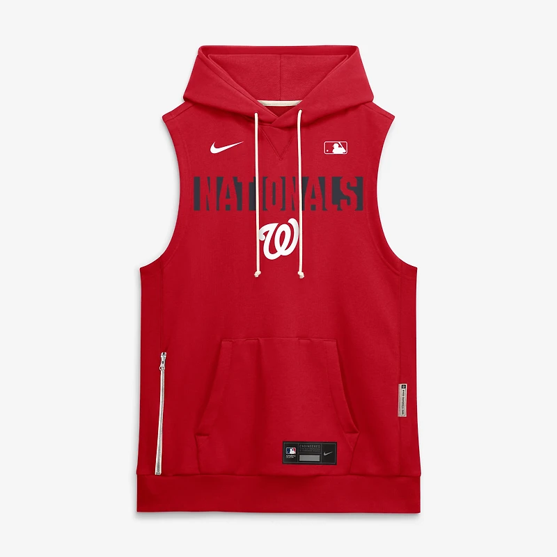 Sweat à capuche sans manches Nike Red Washington Nationals Authentic Collection Standard Issue Dri-FIT pour homme