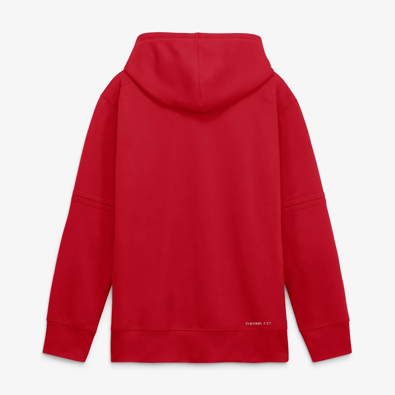 Sweat à capuche Nike Therma-FIT Authentic Collection rouge Washington Nationals pour homme