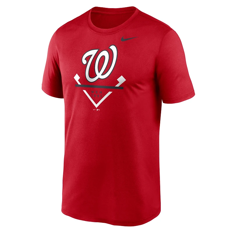 T-shirt Nike Performance Icon Legend des Washington Nationals pour homme, rouge