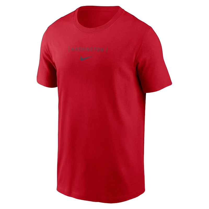Men's Nike Red Washington Nationals Large Logo Back Stack T-Shirt