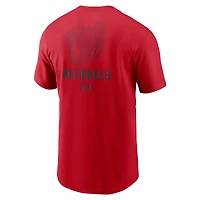 T-shirt Nike rouge Washington Nationals avec grand logo dans le dos pour homme
