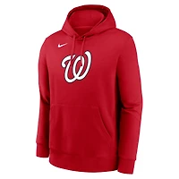 Men's Nike Red Washington Nationals Logo Club Fleece Hoodie