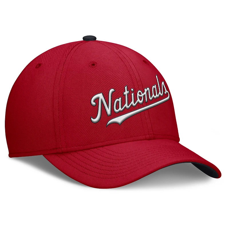 Casquette Nike rouge Washington Nationals Primetime Rise Dri-FIT Flex pour homme