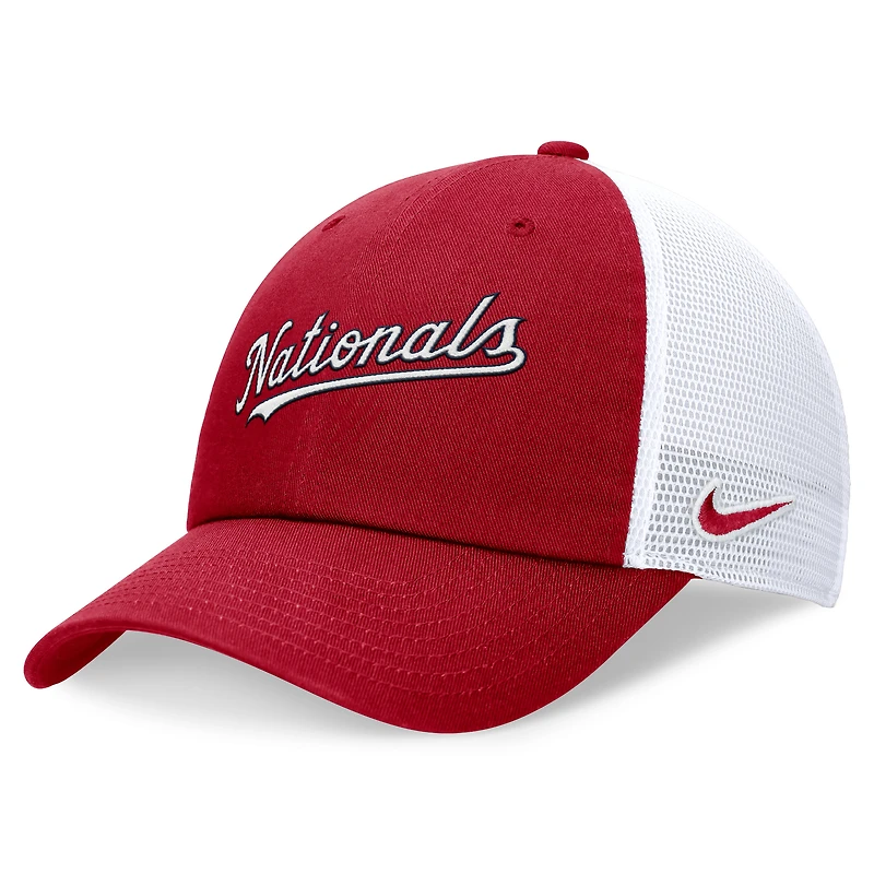 Men's Nike Red Washington Nationals Wordmark Adjustable Trucker Hat