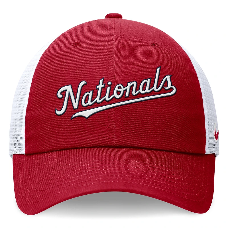 Men's Nike Red Washington Nationals Wordmark Adjustable Trucker Hat