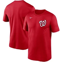 T-shirt Nike rouge Washington Nationals Wordmark Legend Performance pour homme