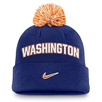 Men's Nike  Royal Washington Nationals Peak Cuffed Knit Hat with Pom
