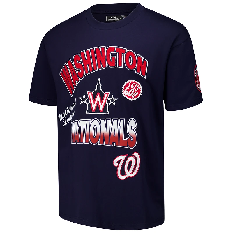 Men's Pro Standard Navy Washington Nationals Turn It Up Dropped Shoulder T-Shirt