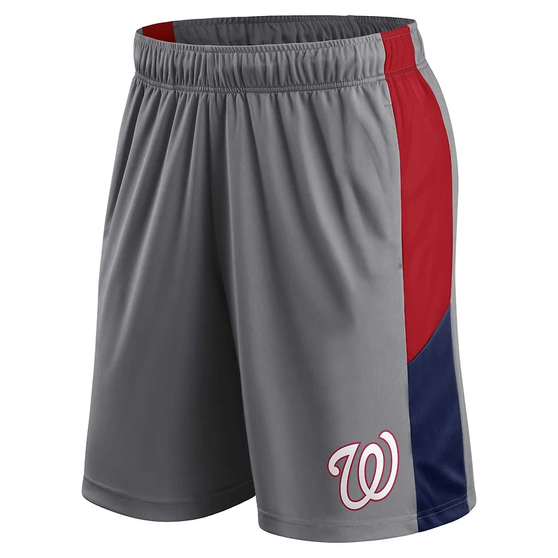 Short de l'équipe des Nationals Washington Profile gris/rouge pour homme