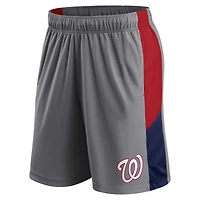 Short de l'équipe des Nationals Washington Profile gris/rouge pour homme