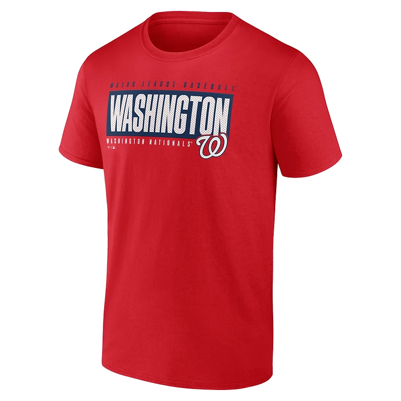 Men's Red Washington Nationals Blocked Out T-Shirt