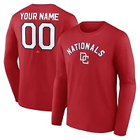 Men's Red Washington Nationals Cooperstown Collection Winning Streak Custom Long Sleeve T-Shirt
