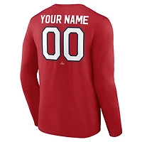 Men's Red Washington Nationals Cooperstown Collection Winning Streak Custom Long Sleeve T-Shirt