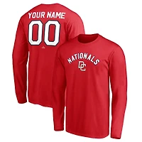 Men's Red Washington Nationals Cooperstown Collection Winning Streak Custom Long Sleeve T-Shirt