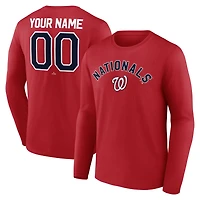 T-shirt à manches longues personnalisé rouge Washington Nationals Winning Streak pour homme