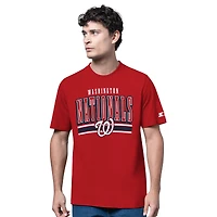 Ensemble de deux t-shirts à manches longues et courtes Starter pour homme, gris chiné/rouge